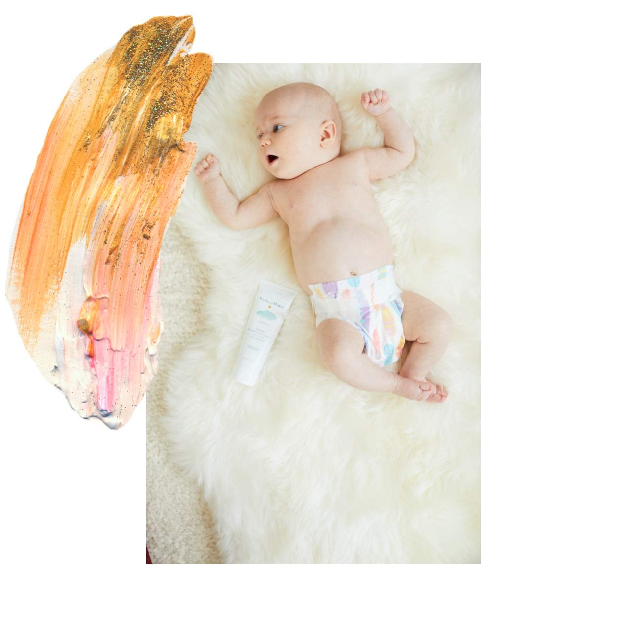 Wash with Water Baby Diaper Cream with Calendula + Moroccan Argan Oil for Diaper Rash, Sensitive Skin & Eczema, 4oz