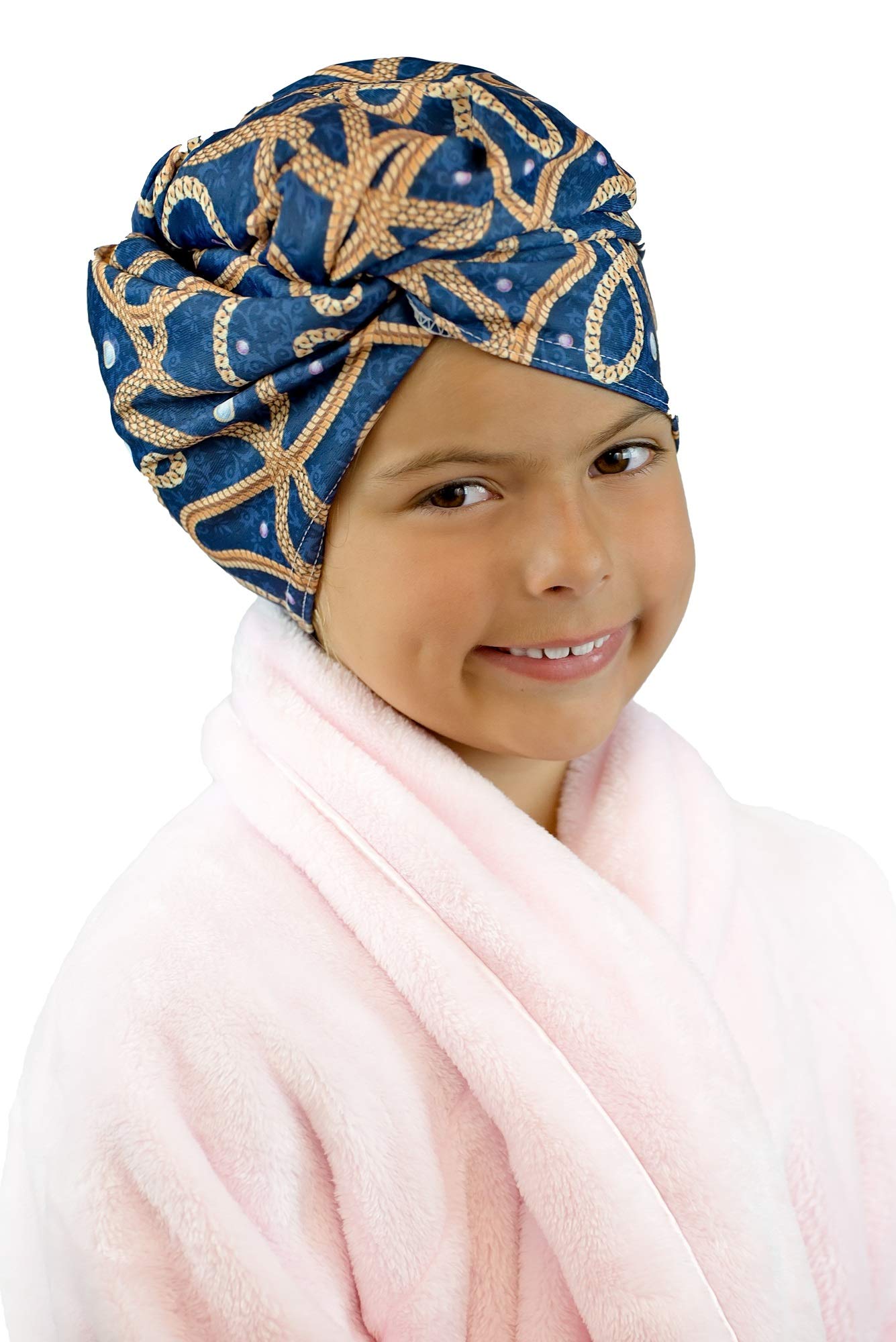 Bonk Fit - Hair Towel Hands-Free Stylish Turban Wrap Made from 100% Recycled Fibers for Women & Kids - Caviar Bar