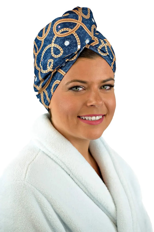 Bonk Fit - Hair Towel Hands-Free Stylish Turban Wrap Made from 100% Recycled Fibers for Women & Kids - Caviar Bar